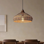 Elegant Natural Rattan Braid Boho Pendant Light