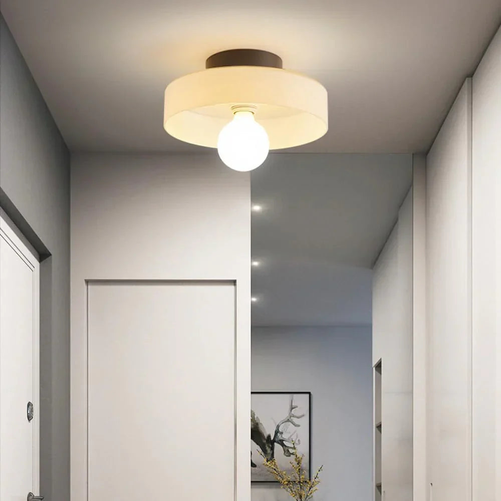 Nordic Glass Olive Disc Wall and Ceiling Light