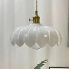 Emerald Lotus Retro Glass Ceiling Light