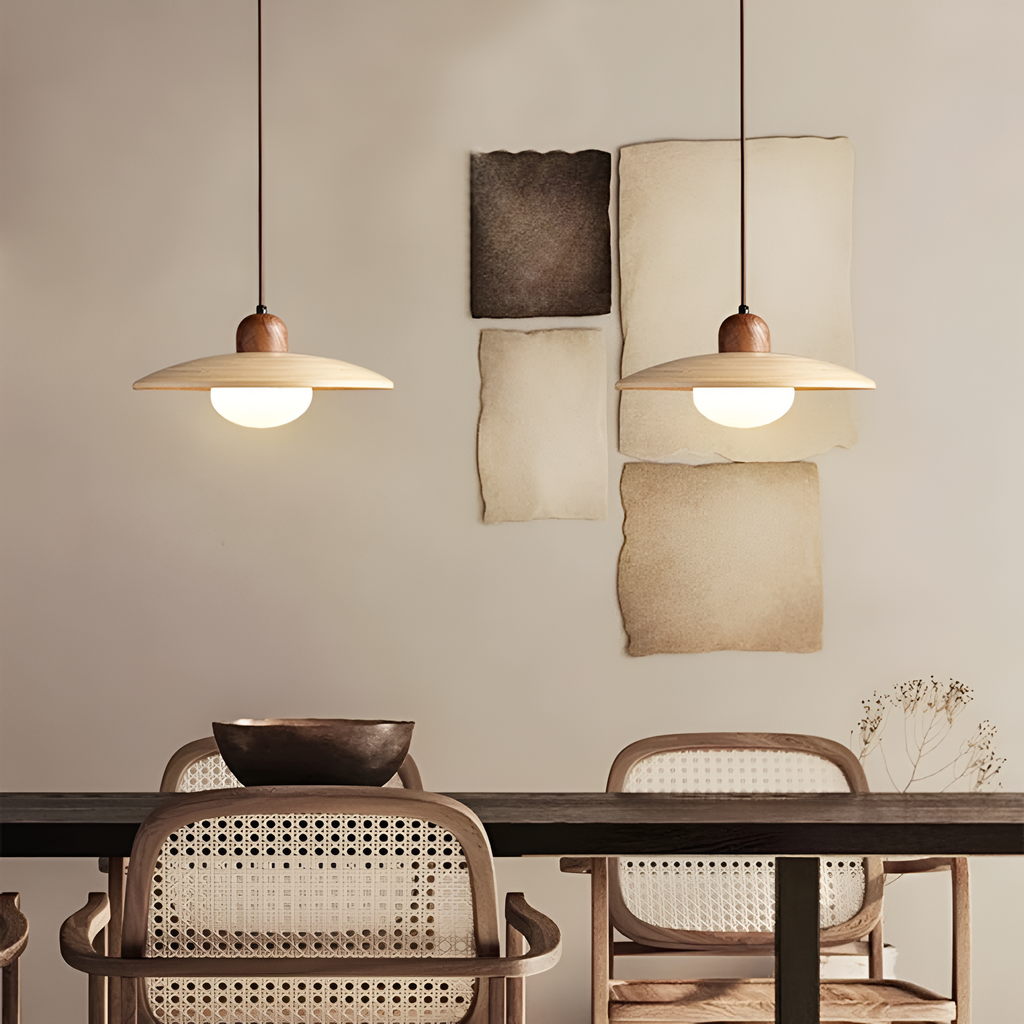 Elara Japandi Wood Elegance Pendant Light