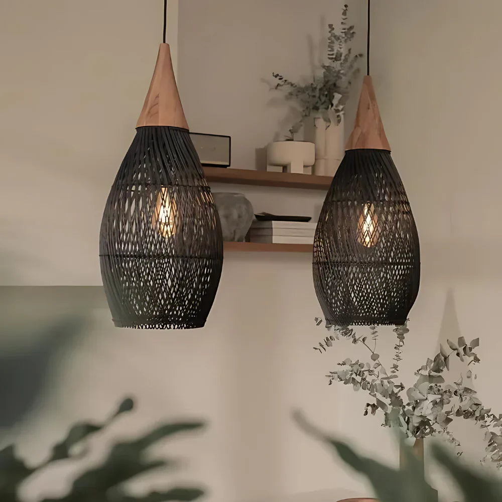 Handmade Rattan Tapestry Pendant Light