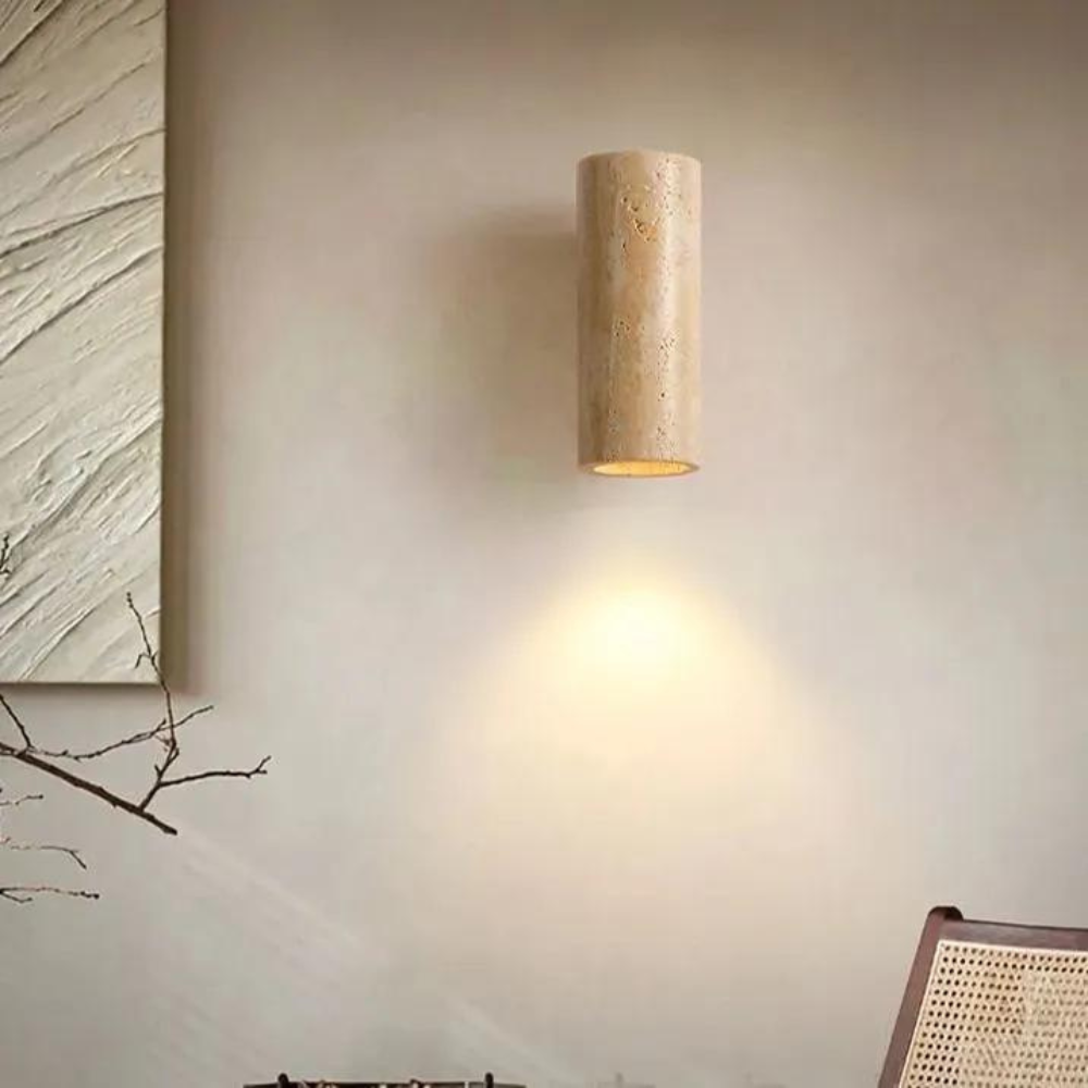 Wabi-Sabi Aura Travertine Wall Light