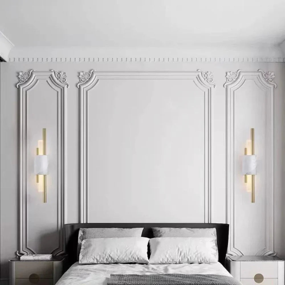 Refined Radiance Marble Accents Wall Light