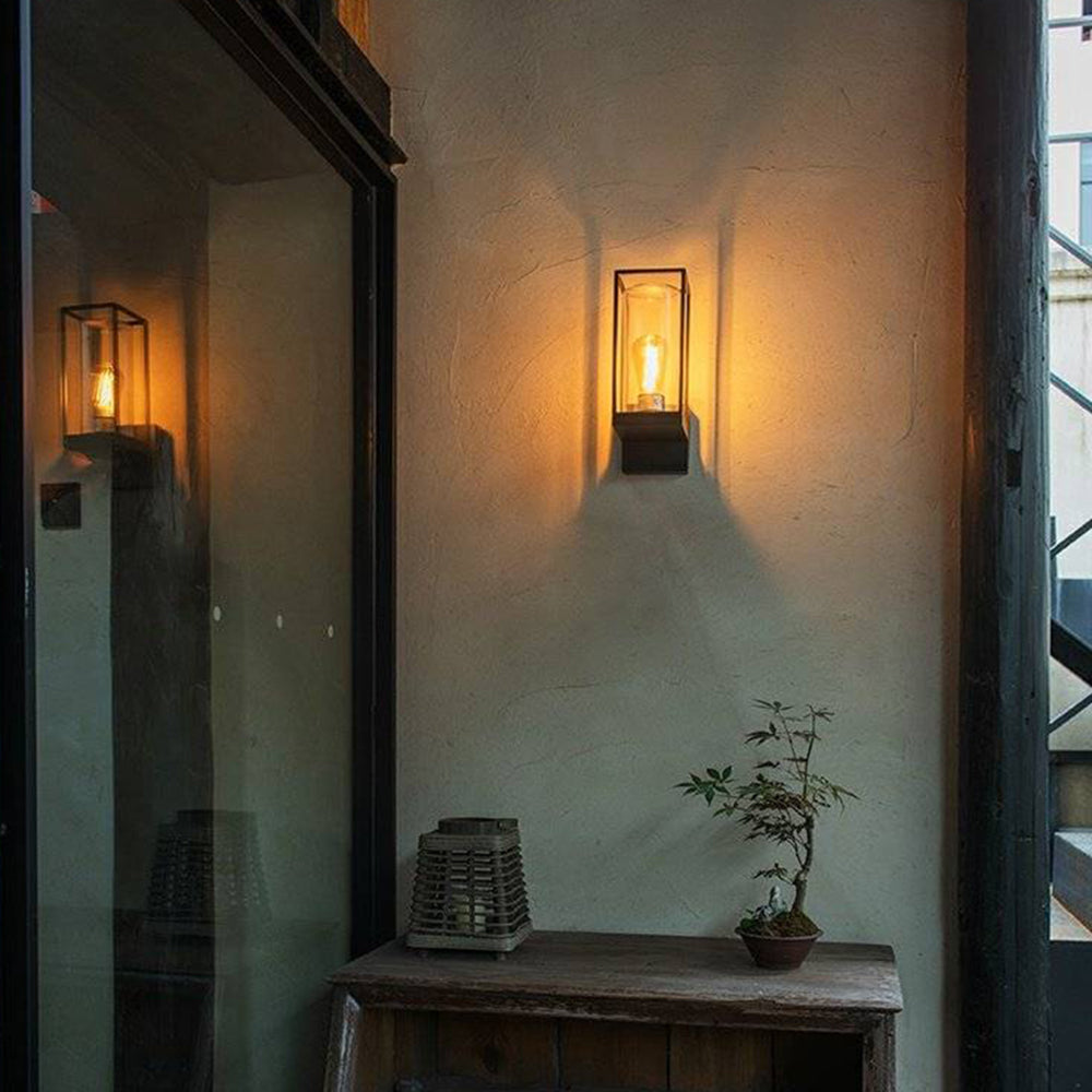 Modern Rectangular Black Wall IP65 Waterproof Outdoor Light