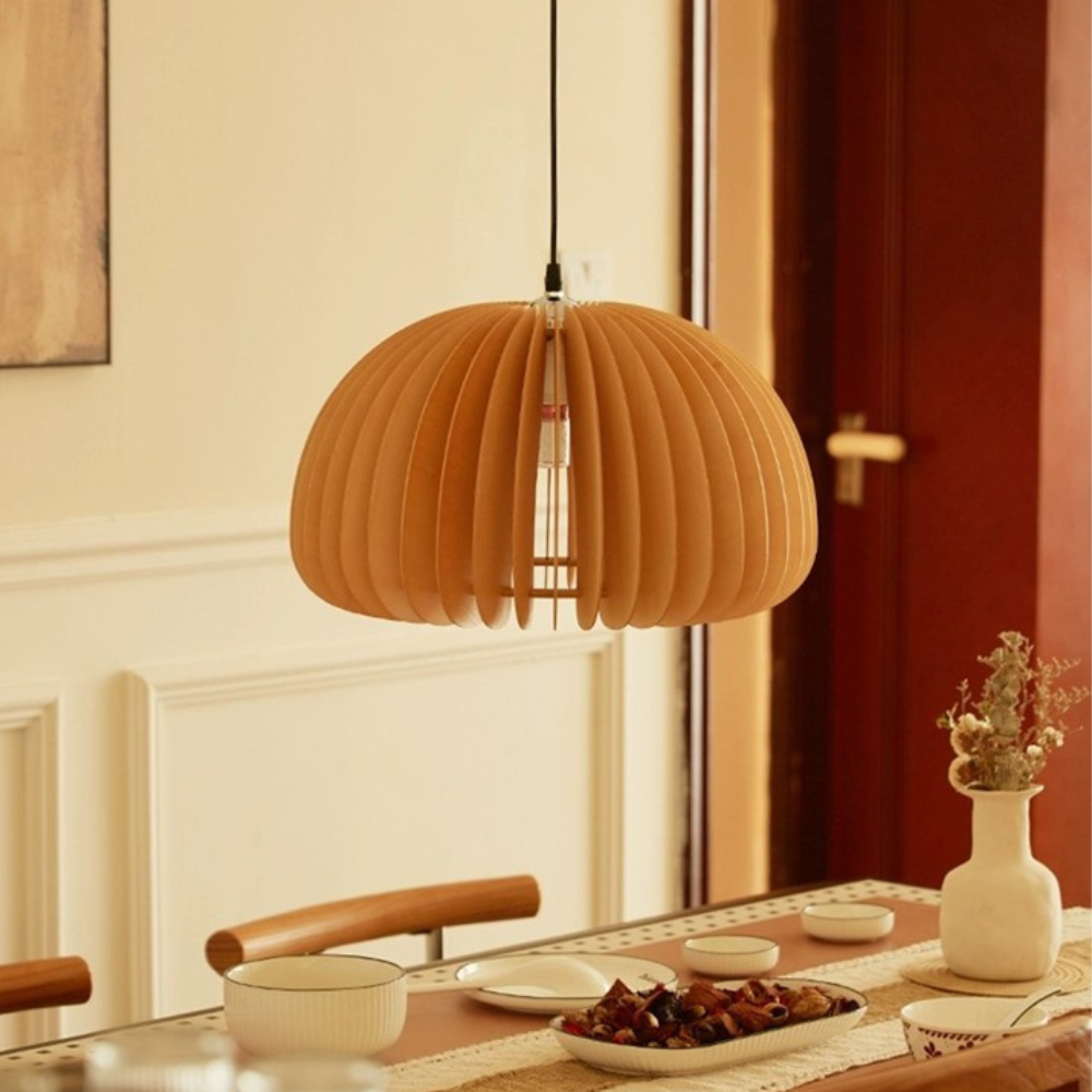 The Wood Pumpkin Sparkle Pendant Light