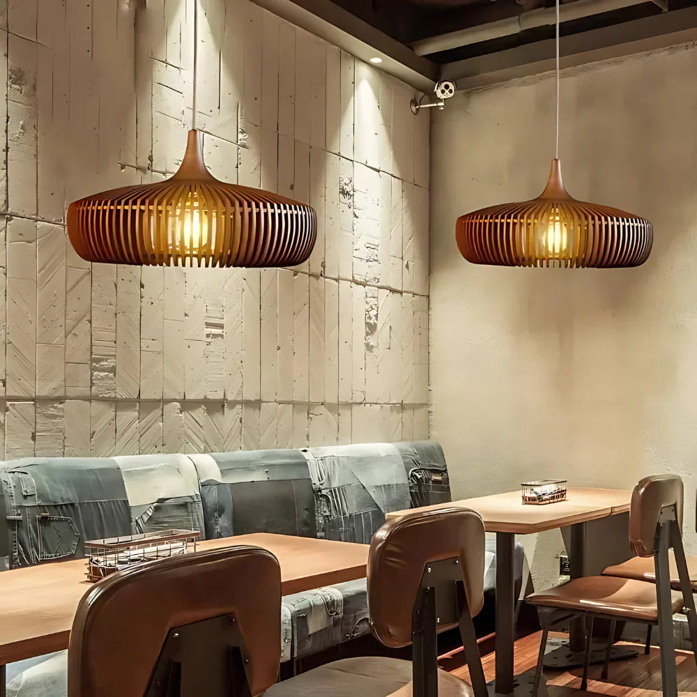 Asahi Japandi Solid Wood Pendant Light