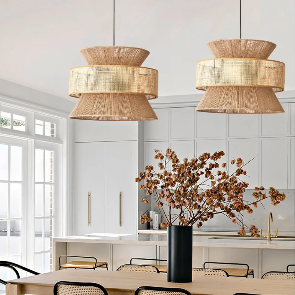 Handwoven Hemp Rope Rattan Veil Pendant Light