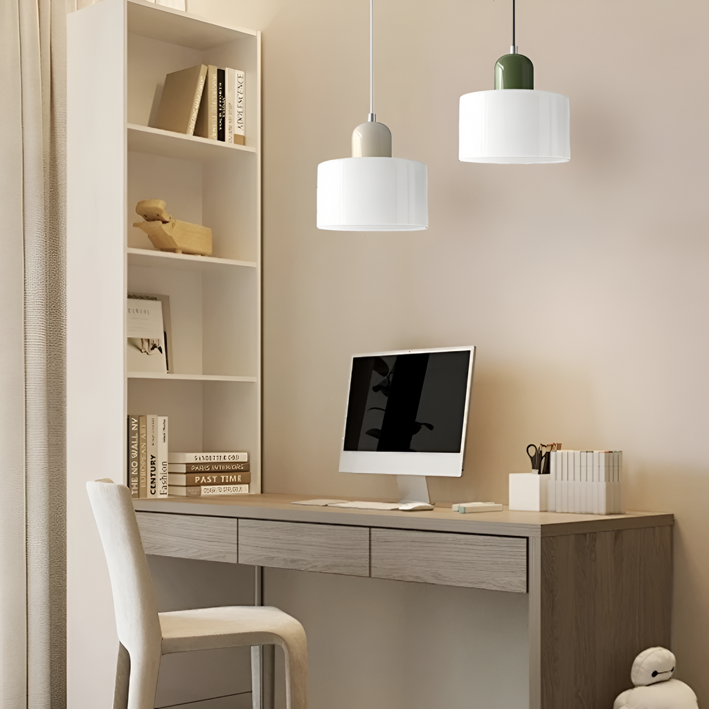 Nordic Iron Body Two-Tone Glass Pendant Light