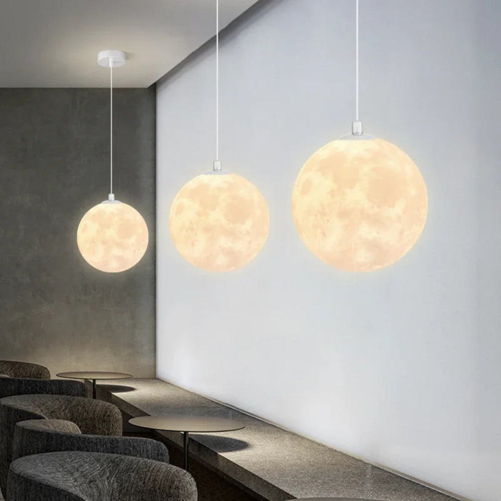 Lunar Glow Modern Glass Pendant Light