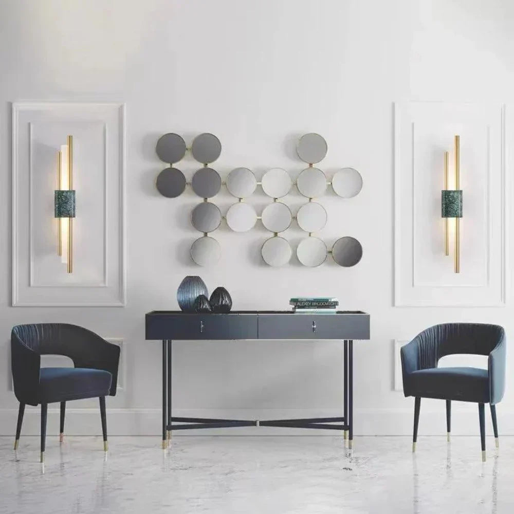 Refined Radiance Marble Accents Wall Light