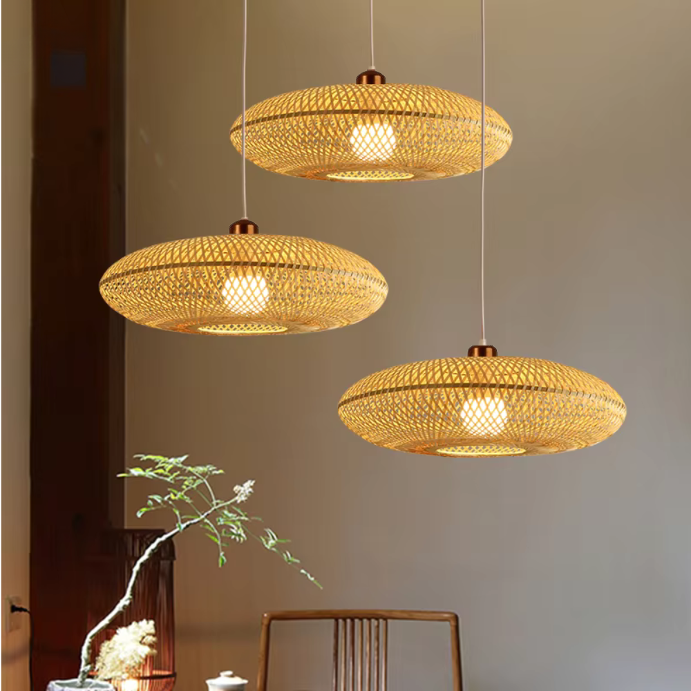 Treasure of the Dawn Bamboo Rattan Pendant Light