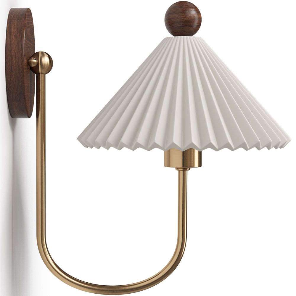Nordic Solid Wood Bedside Wall Light