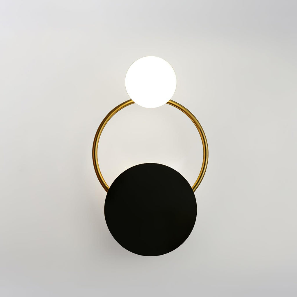 Black Circular Rings Wall Light