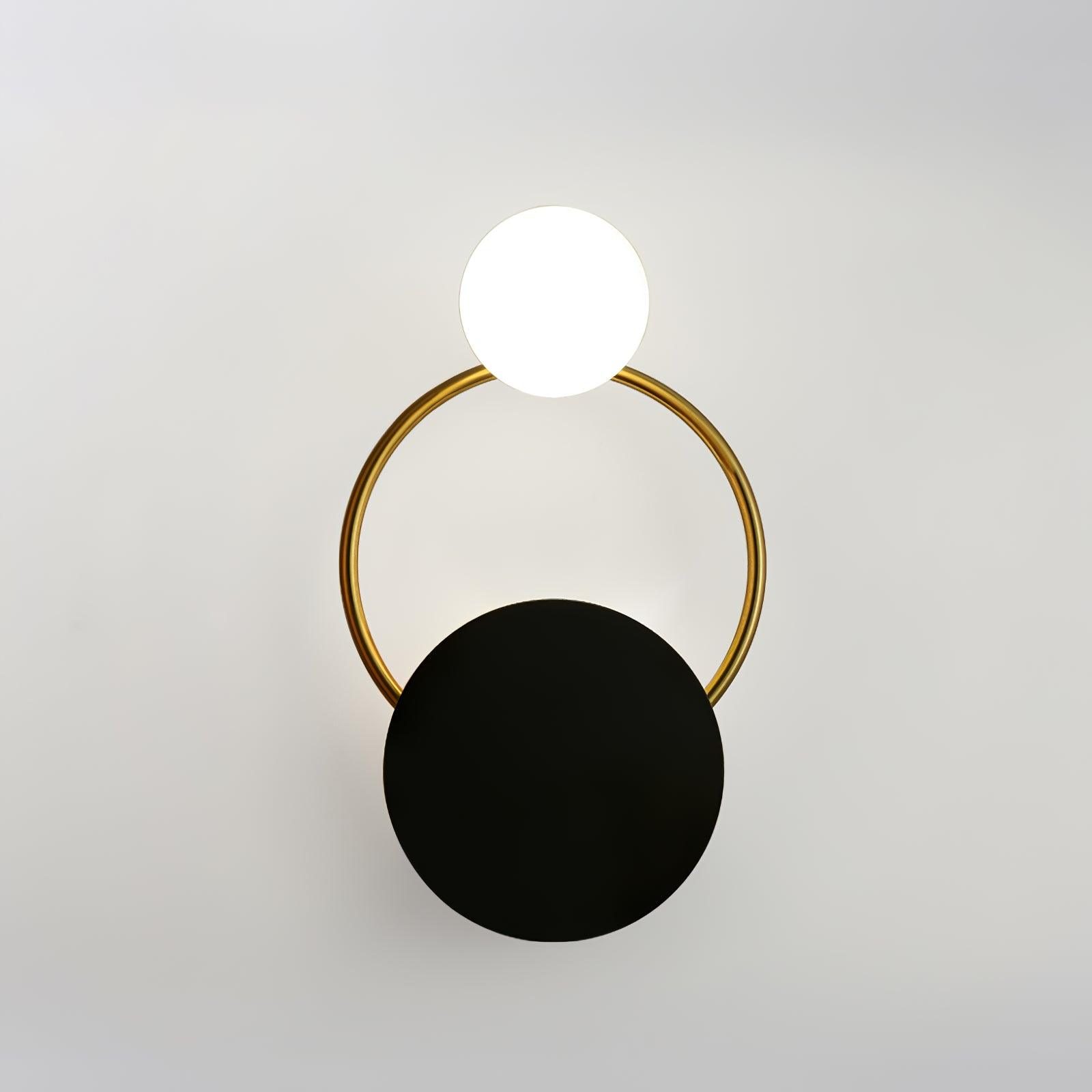 Black Circular Rings Wall Light