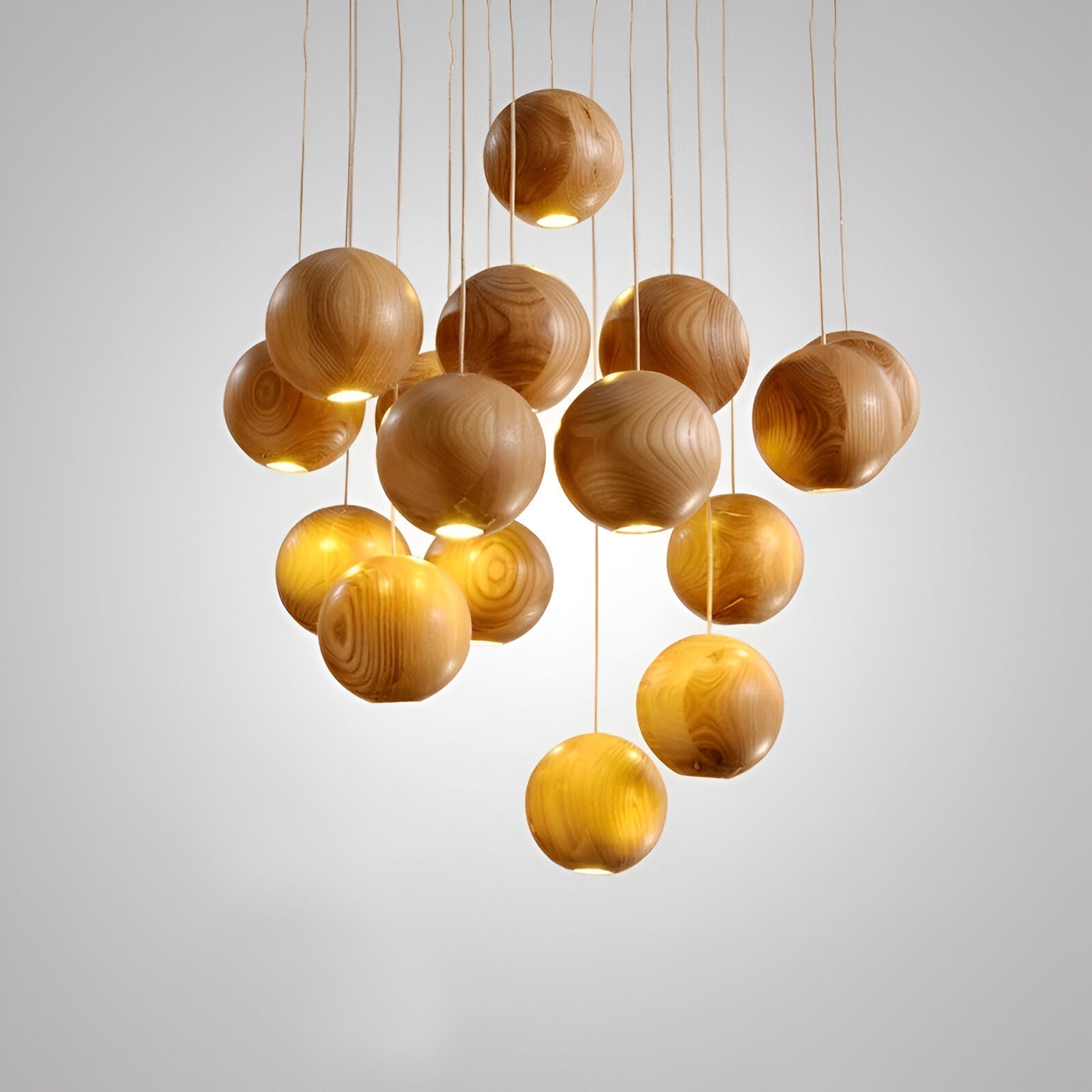Milliere Nordic Wood Multi-Head Pendant Light