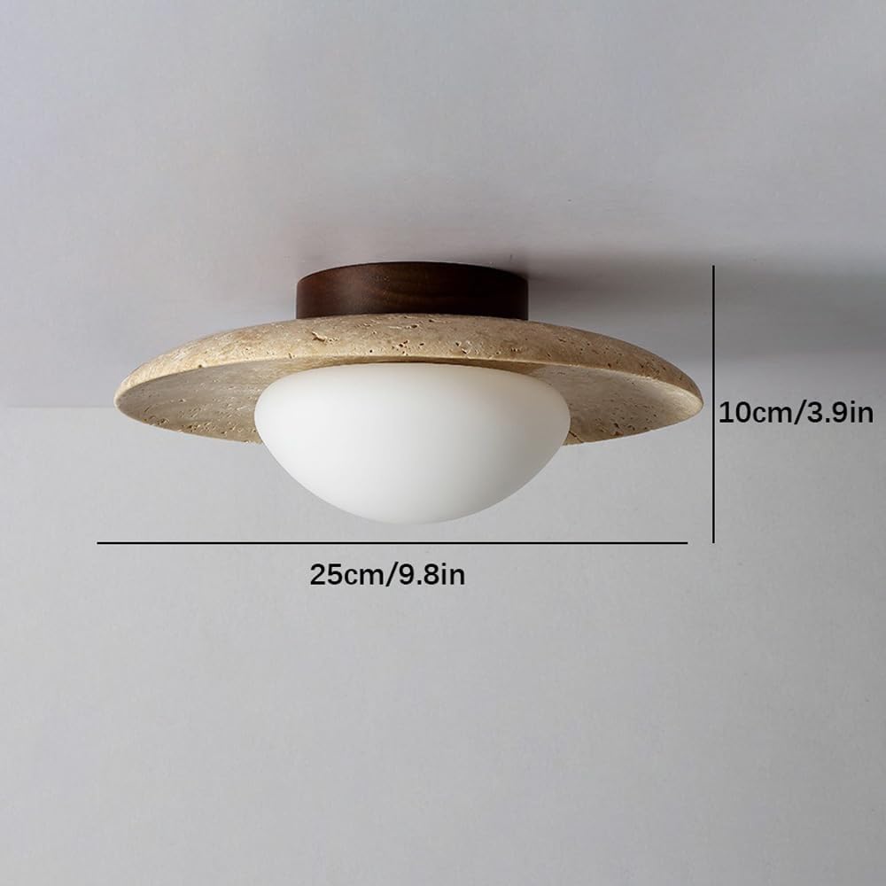 Natural Nordic Minimalist Travertine Ceiling Light