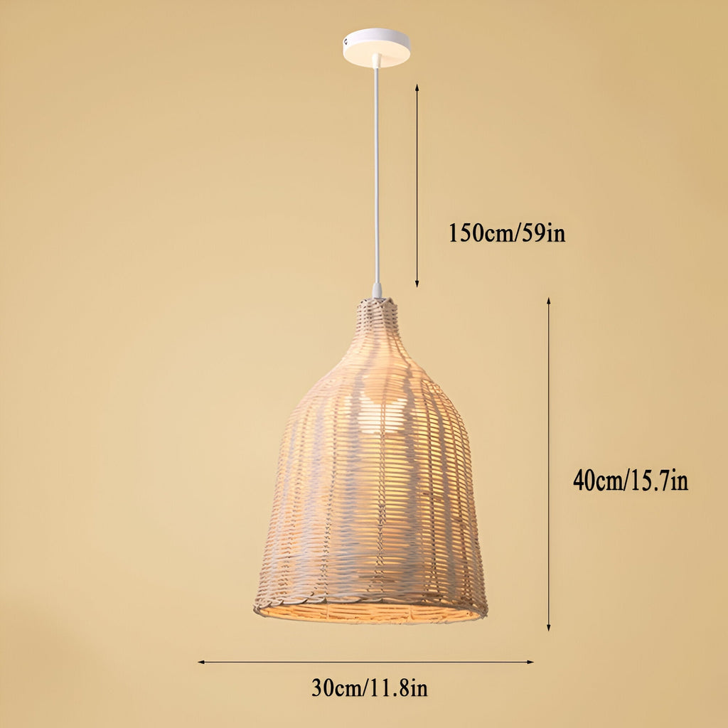 Braided Shine Natural Rattan Japandi Pendant Light