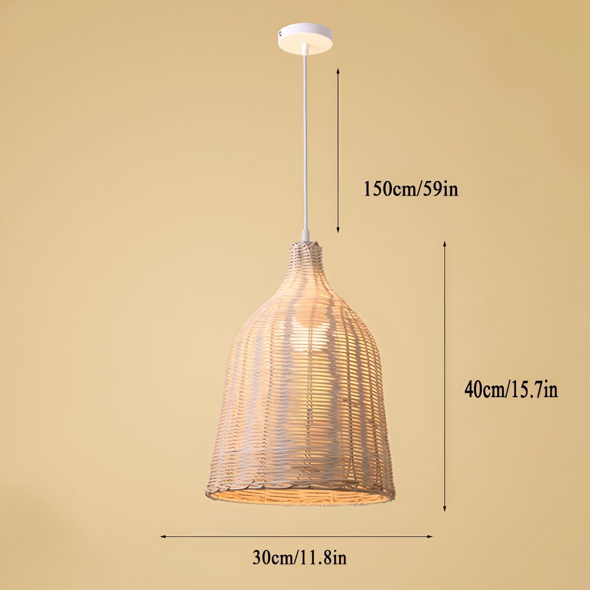 Braided Shine Natural Rattan Japandi Pendant Light
