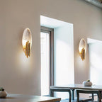 Luxury Oval Gold Foil Texture Metal Wall Light