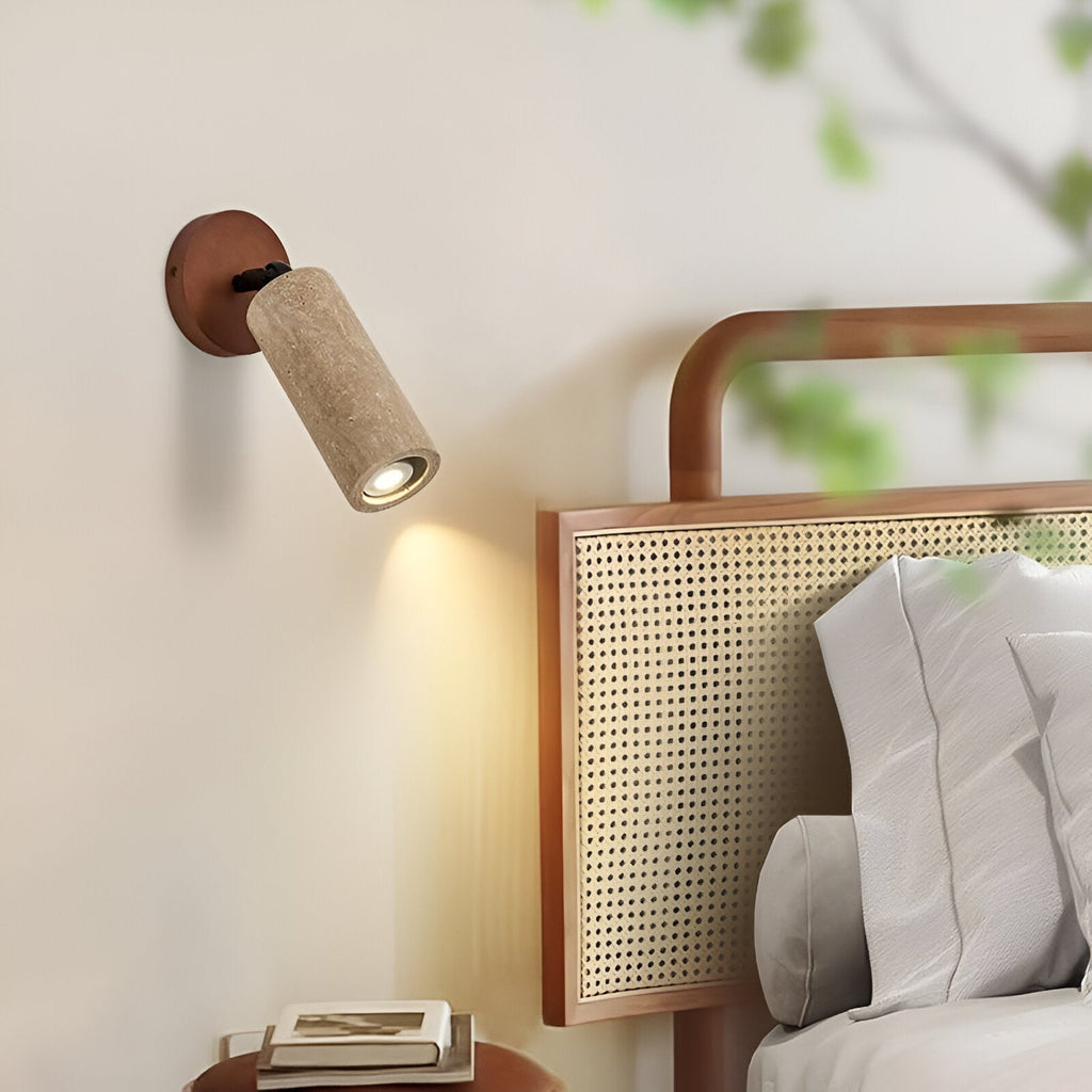 Yellow Travertine Wood Adjustable Ceiling and Wall Light