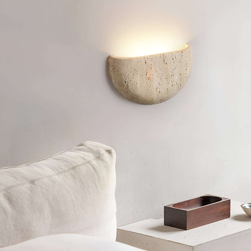 Medieval Style Travertine Stone Wall Light