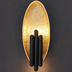 Luxury Oval Gold Foil Texture Metal Wall Light