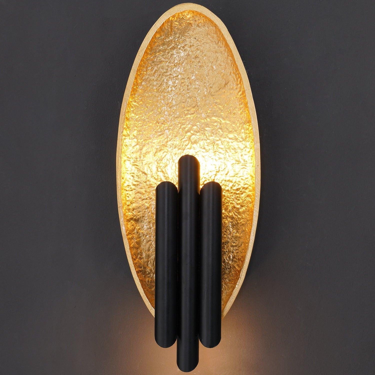 Luxury Oval Gold Foil Texture Metal Wall Light