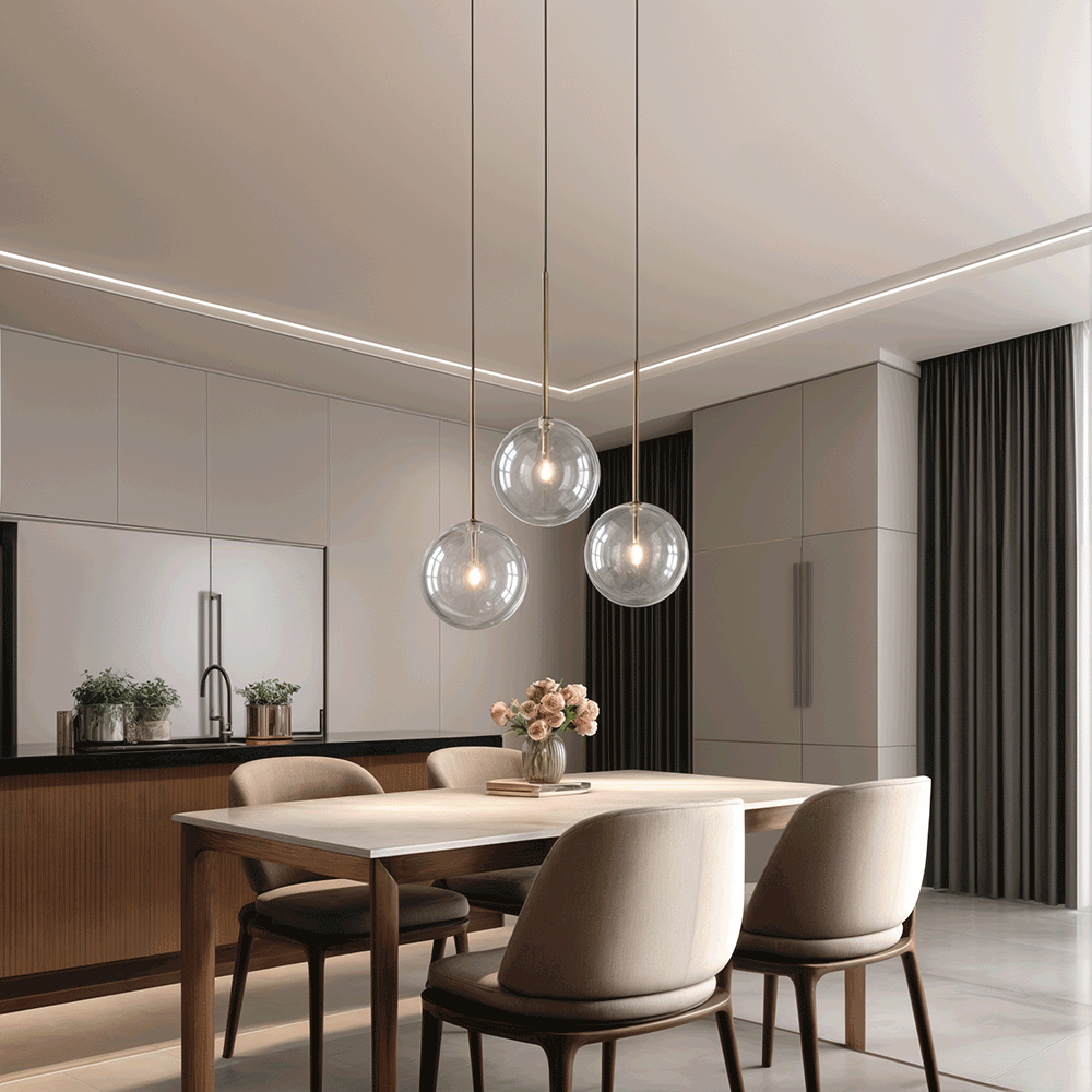 Scandinavian Glass Ball Pendant Light