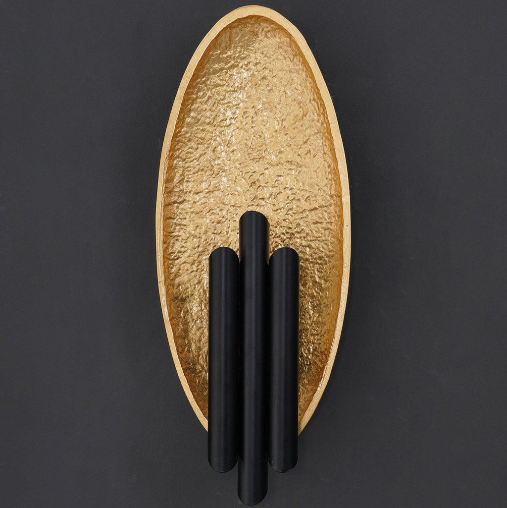 Luxury Oval Gold Foil Texture Metal Wall Light