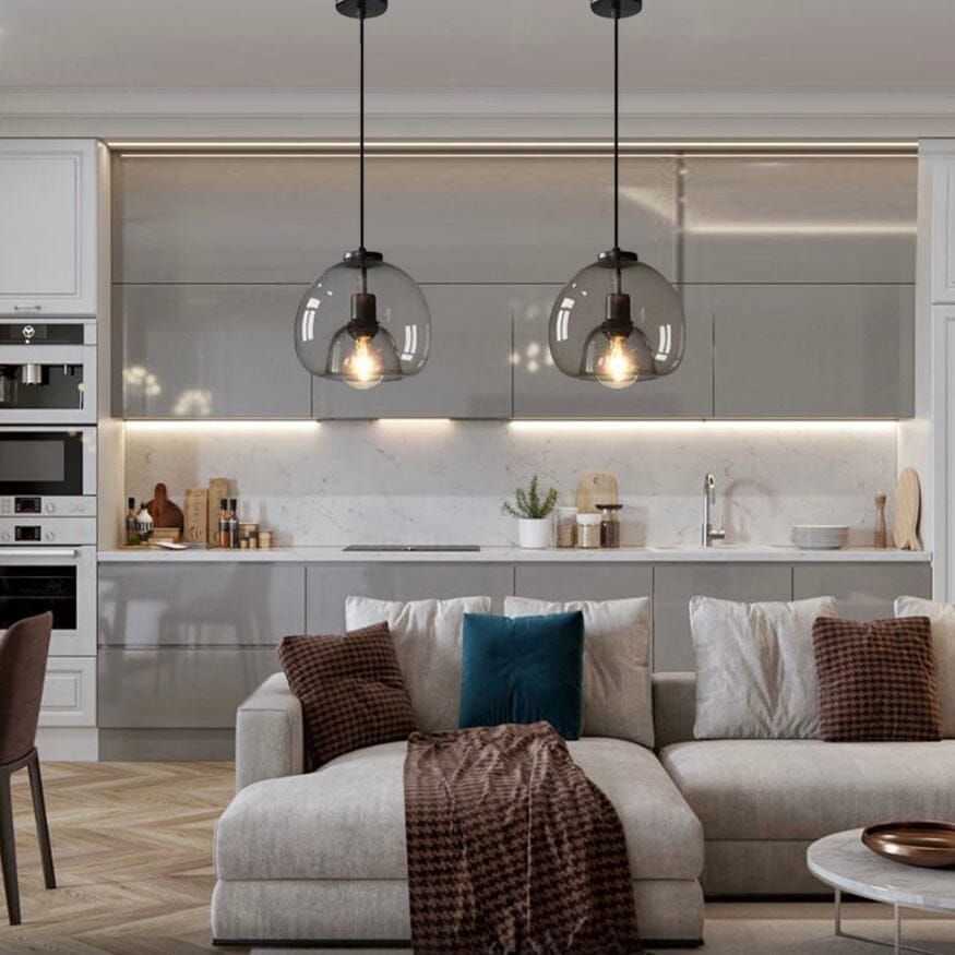 Nordic Minimalist Glass Stone LED Pendant Light