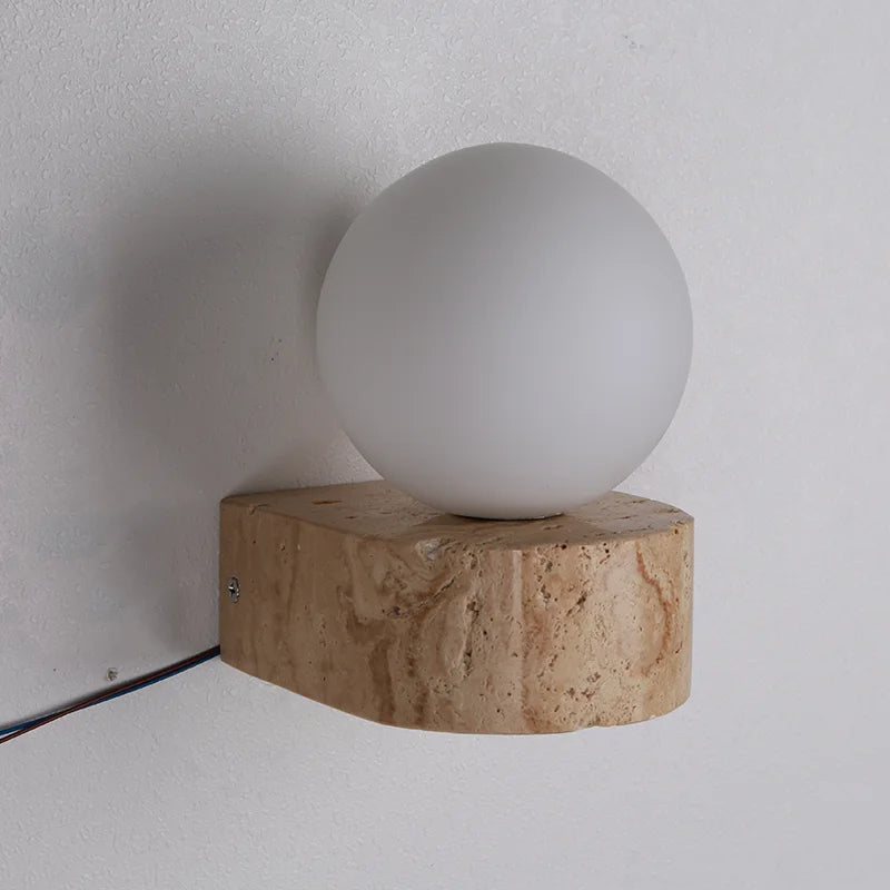 Travertine Hemisphere Wall Sconce