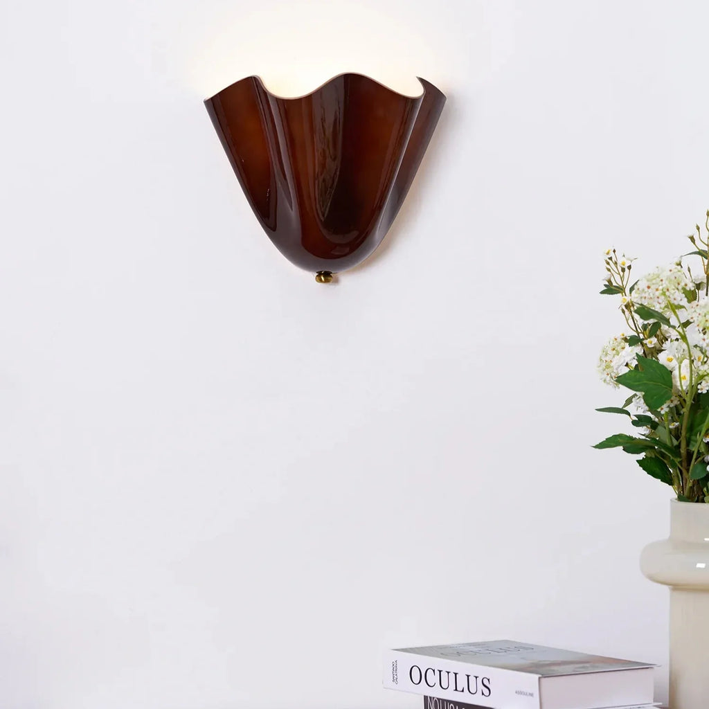 Skirt Series Retro Colored Glass Skirt Shell Wall Light