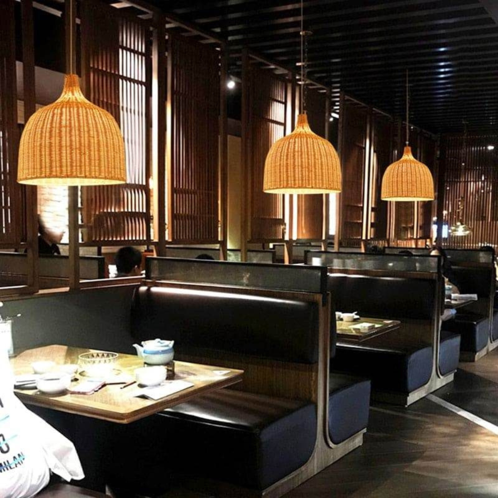 Braided Shine Natural Rattan Japandi Pendant Light