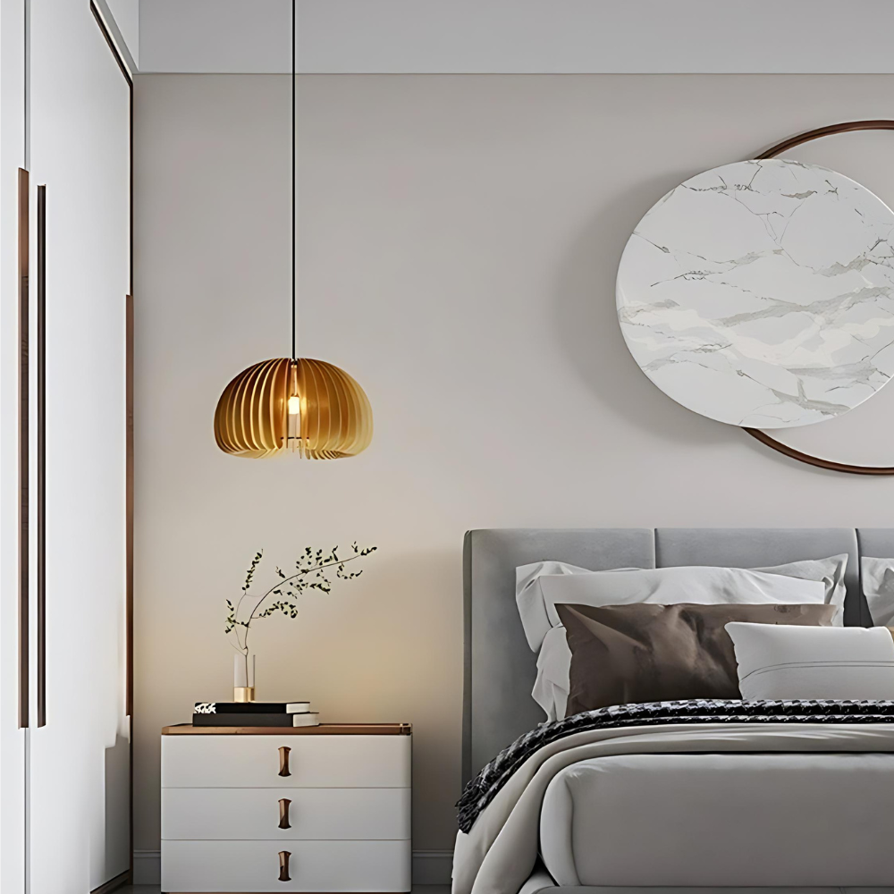 The Wood Pumpkin Sparkle Pendant Light