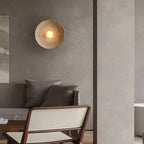 Retro Ceramic Style Resin Round Japandi LED Wall Light