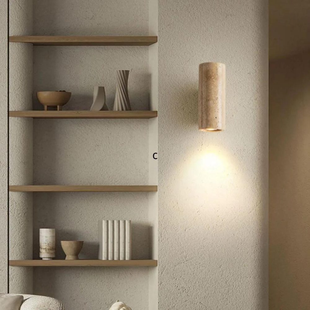 Wabi-Sabi Aura Travertine Wall Light
