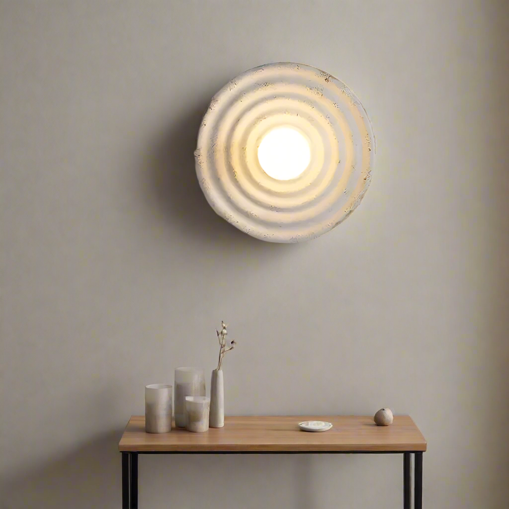 Wabi-Sabi Resin Round Circle Wall Light