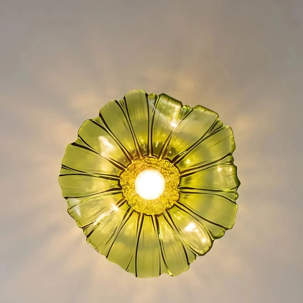 Lotus Glow Vintage Glass Pendant Light