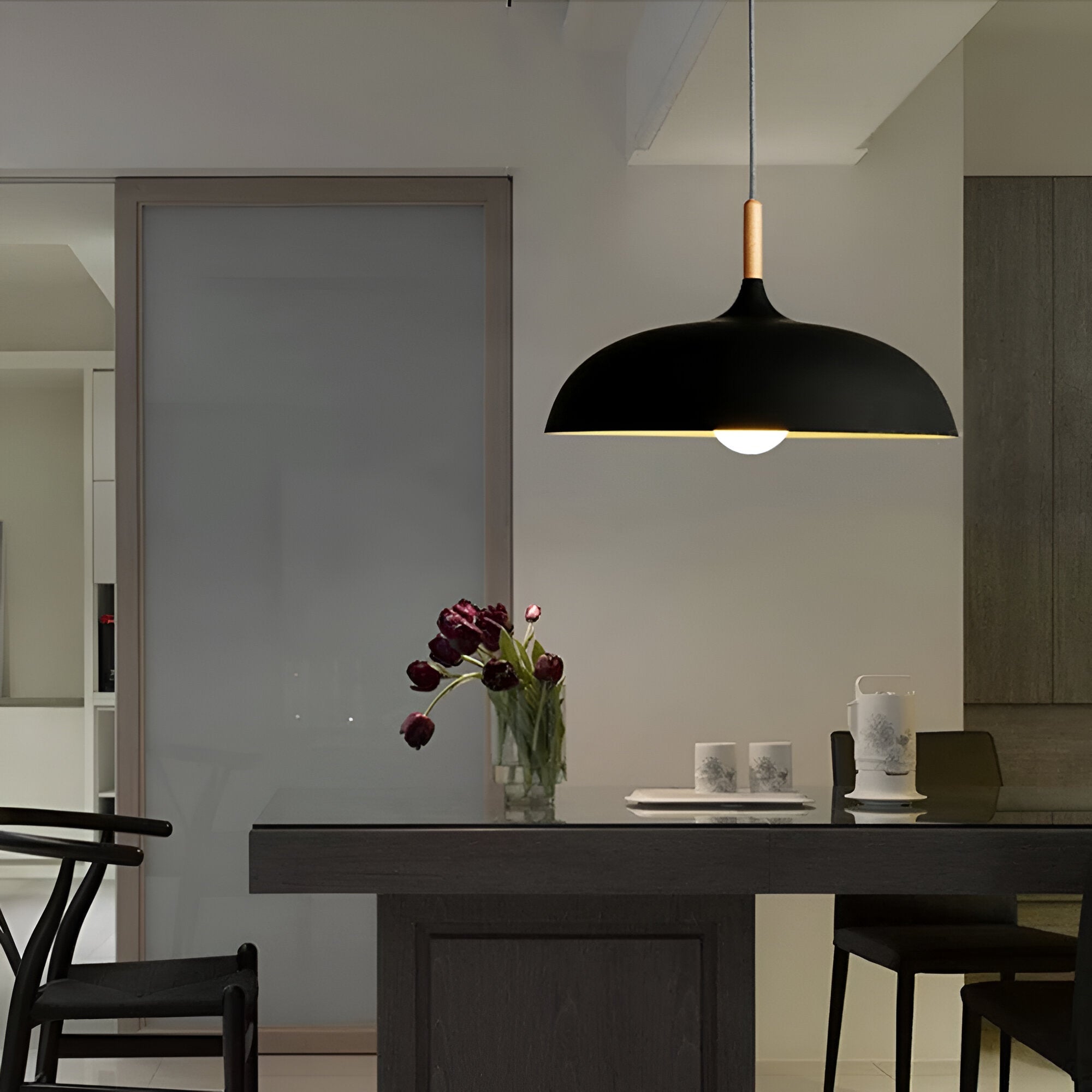 Nordic Style Wood Iron Art Pendant Light