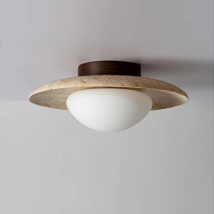 Natural Nordic Minimalist Travertine Ceiling Light