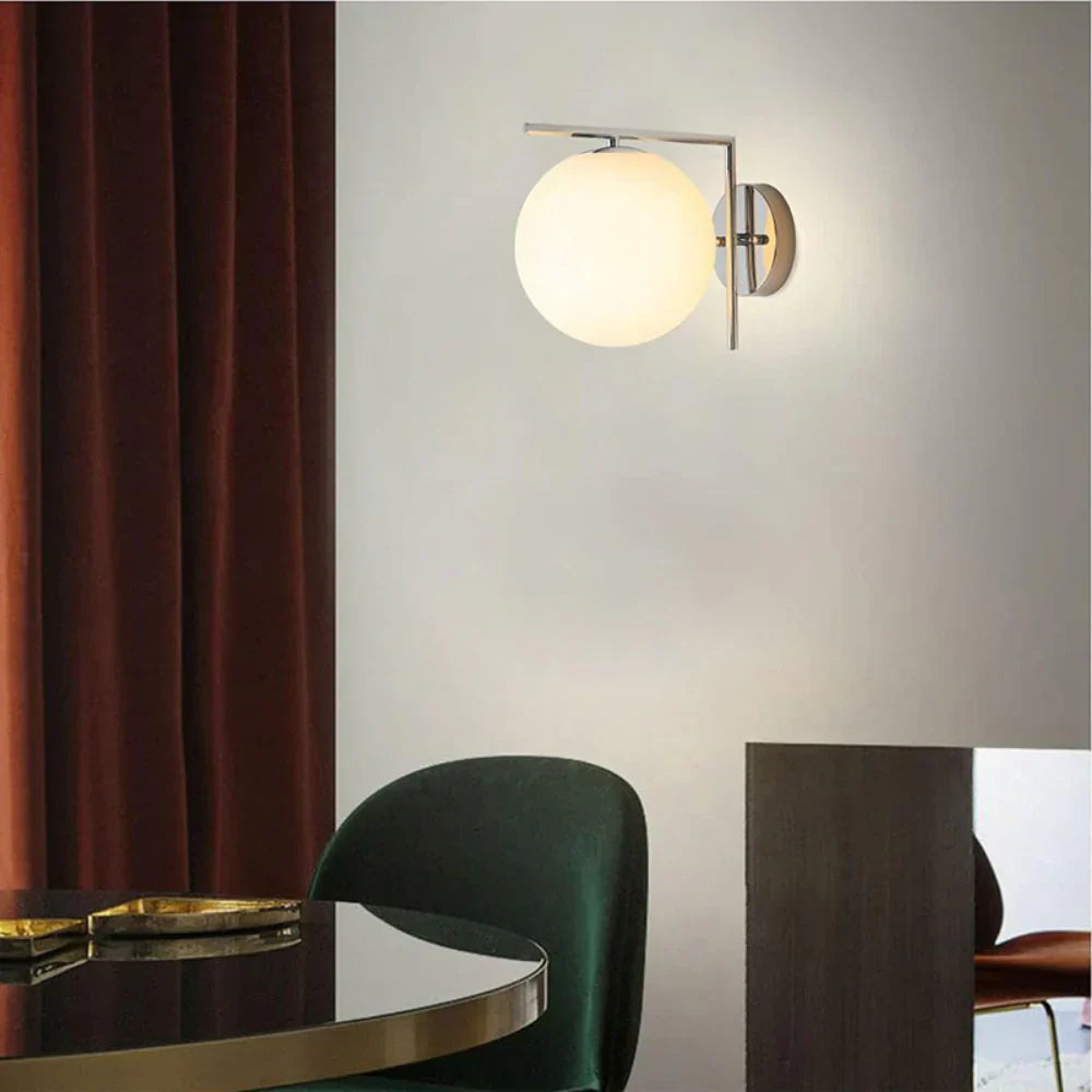 Calla Hanging Glass Globe Nordic Brass Wall Light