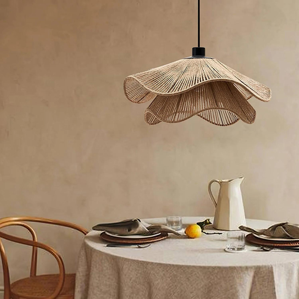 Cape Points Boho Natural Jute Fiber Pendant Light