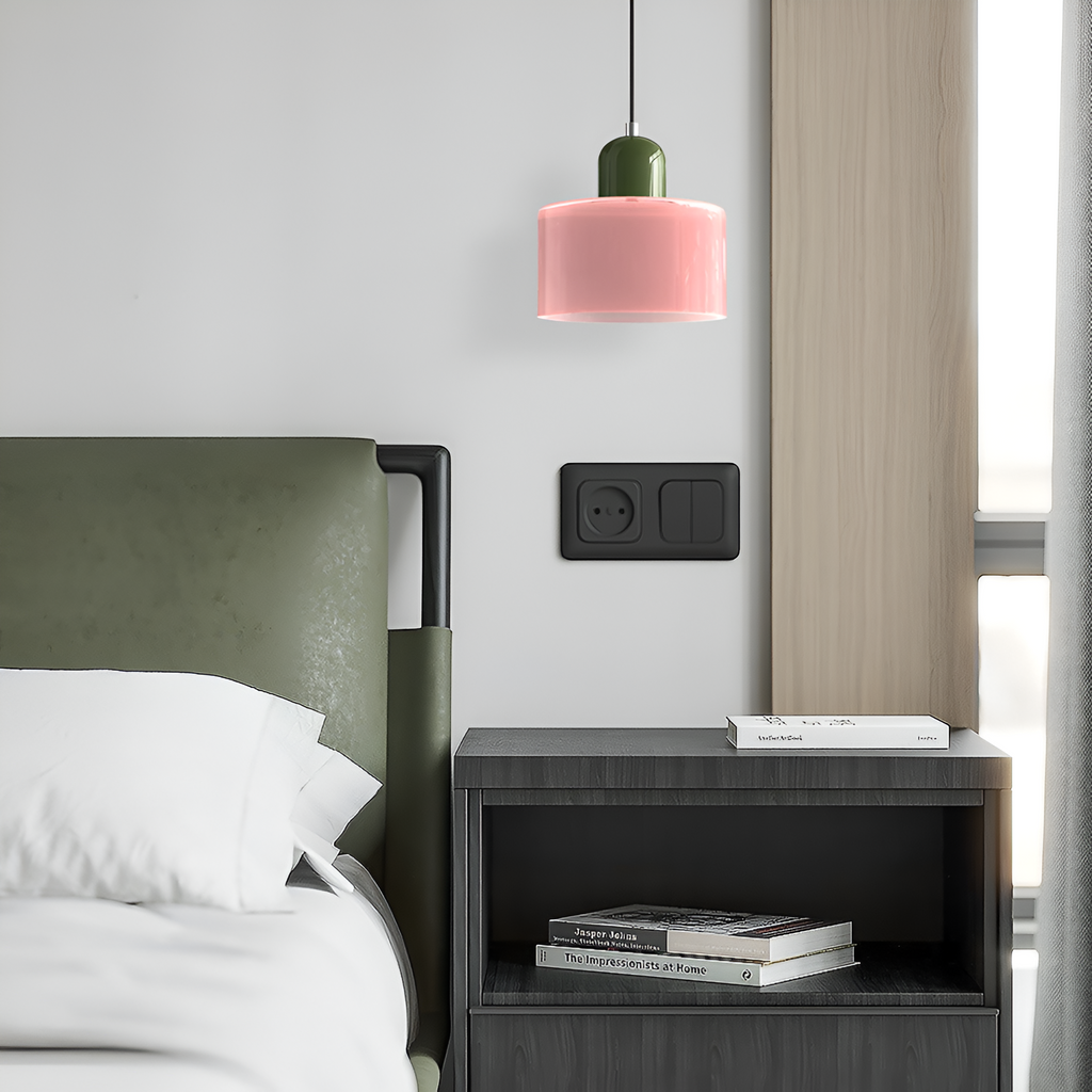 Nordic Iron Body Two-Tone Glass Pendant Light