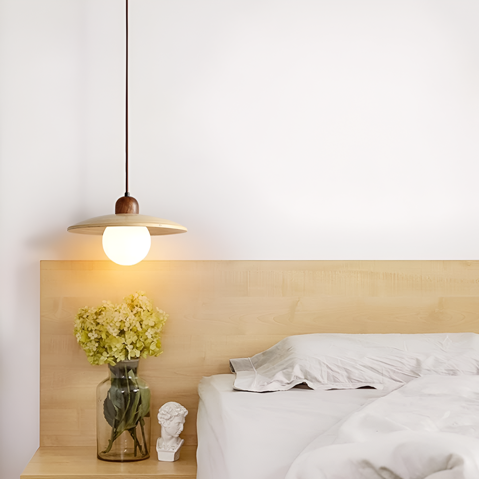 Elara Japandi Wood Elegance Pendant Light