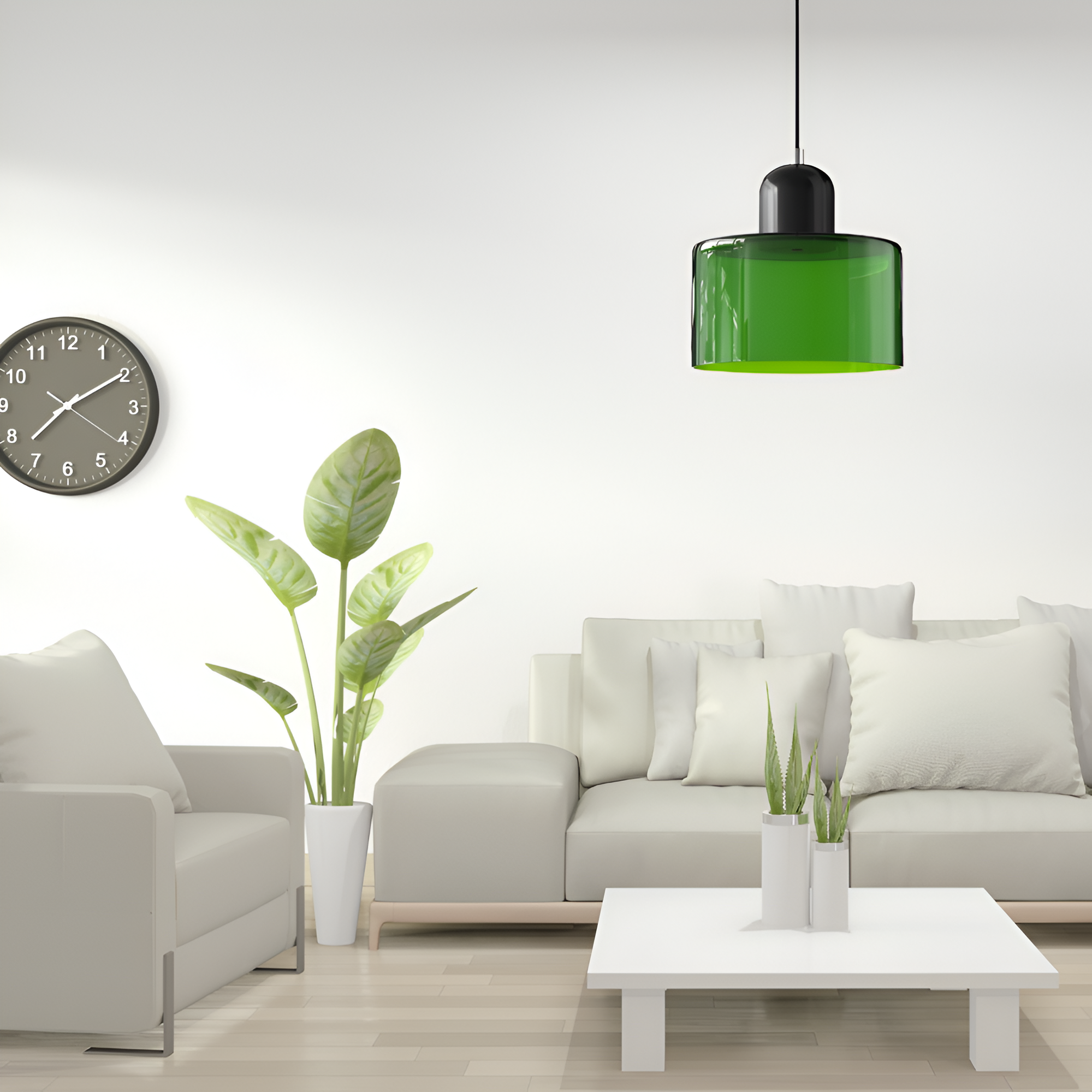 Nordic Iron Body Two-Tone Glass Pendant Light