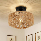 Woven Lantern Boho Radiance Rattan Ceiling Light