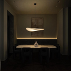 Japandi White Silk Fabric Minimalist Pendant Light