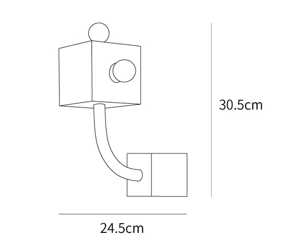 Modern Red Cube Wall Light