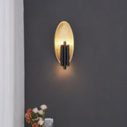 Luxury Oval Gold Foil Texture Metal Wall Light