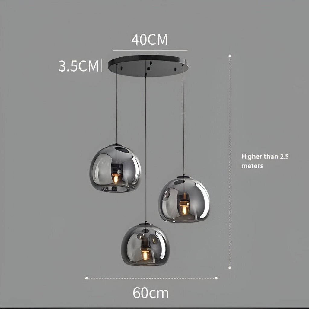 Nordic Minimalist Glass Stone LED Pendant Light